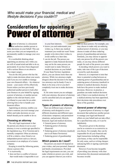 May 2008 - Epilepsy Australia