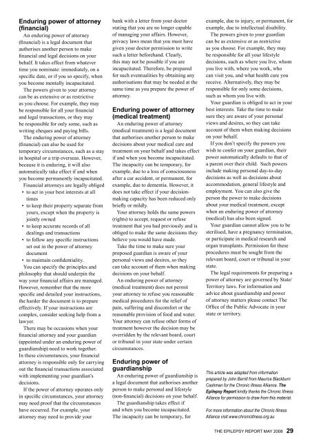 May 2008 - Epilepsy Australia