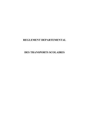 reglement departemental des transports scolaires - Lot-et-Garonne