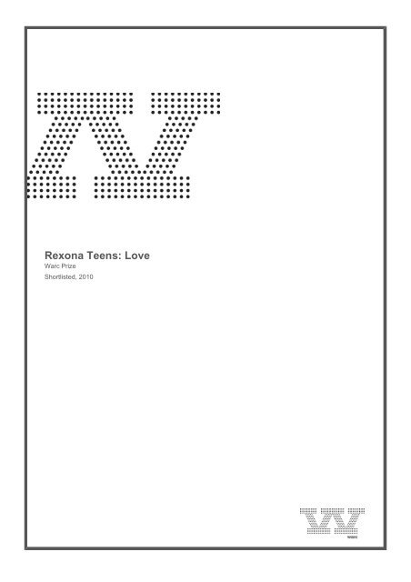 Rexona Teens: Love - Warc