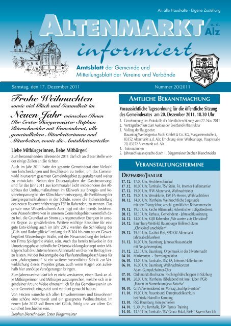 Amtsblatt Nr. 20 / 2011 - Altenmarkt a. d. Alz