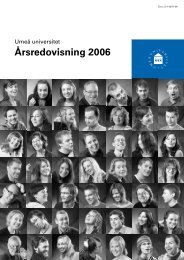 Ãrsredovisning 2006 - UmeÃ¥ universitet