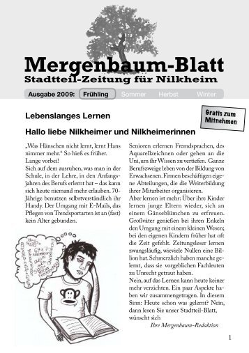 Mergenbaum-Blatt Frühjahr 2009 - von Wolfgang Giegerich