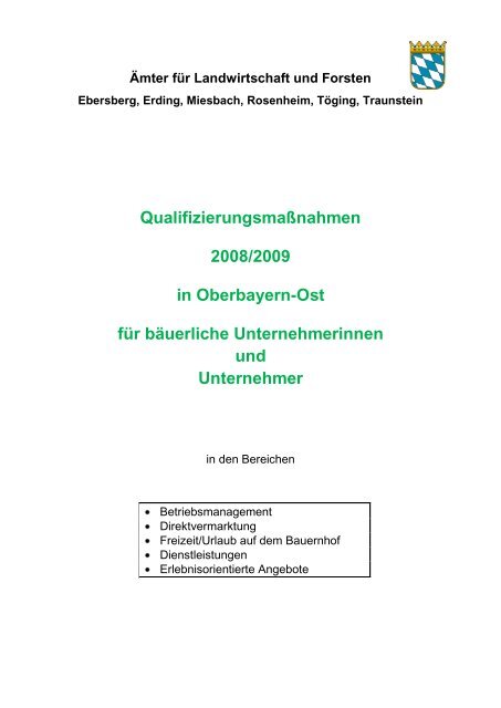 Qualifizierungsmaßnahmen - Amt für Ernährung, Landwirtschaft und ...