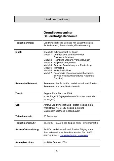 Qualifizierungsmaßnahmen - Amt für Ernährung, Landwirtschaft und ...