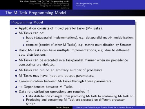 Mapping and Scheduling of Parallel Tasks for ... - ComplexHPC.org