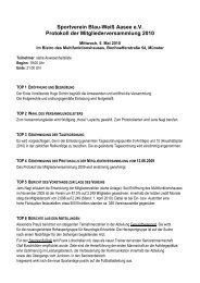 Protokoll MV 2010 - SV Blau-Weiß Aasee eV