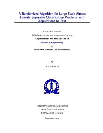 A Randomized Algorithm for Large Scale Almost Linearly Separable ...