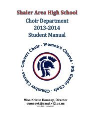 Choir Manual 2013-2014 - Shaler Area School District