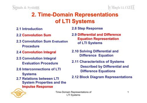 2. Time-Domain Representations of LTI Systems