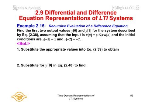 2. Time-Domain Representations of LTI Systems