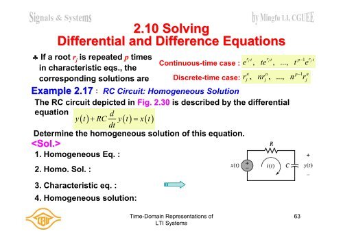 2. Time-Domain Representations of LTI Systems