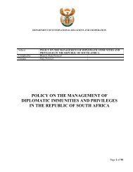Policy on the Management of Diplomatic Immunities and Privileges ...