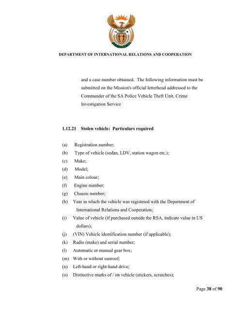 Policy on the Management of Diplomatic Immunities and Privileges ...