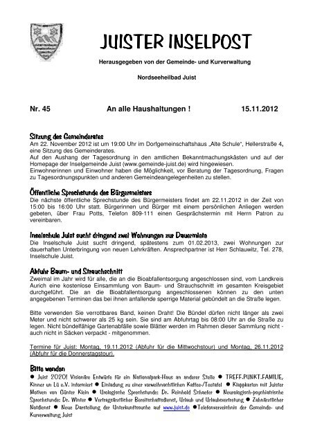 Inselpost 45 2012 Pdf Inselgemeinde Juist