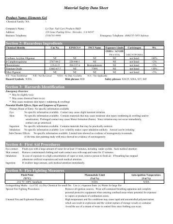 MSDS - Element 3D Gel.pdf - ProfessionalBeautyMails