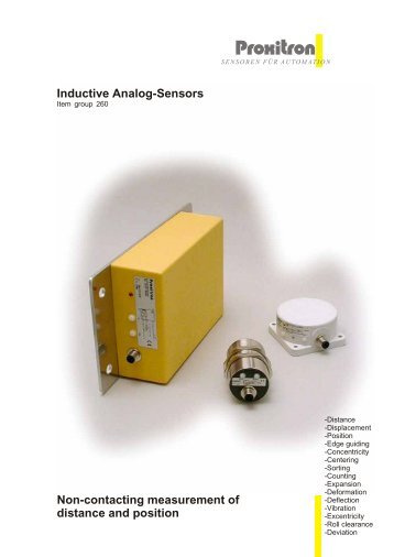 Inductive Analog-Sensors Non-contacting measurement of distance ...
