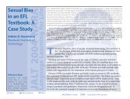 Sexual Bias in an EFL Textbook: A Case Study - JALT Publications