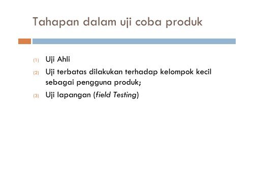 UJI COBA MODEL (VALIDASI)