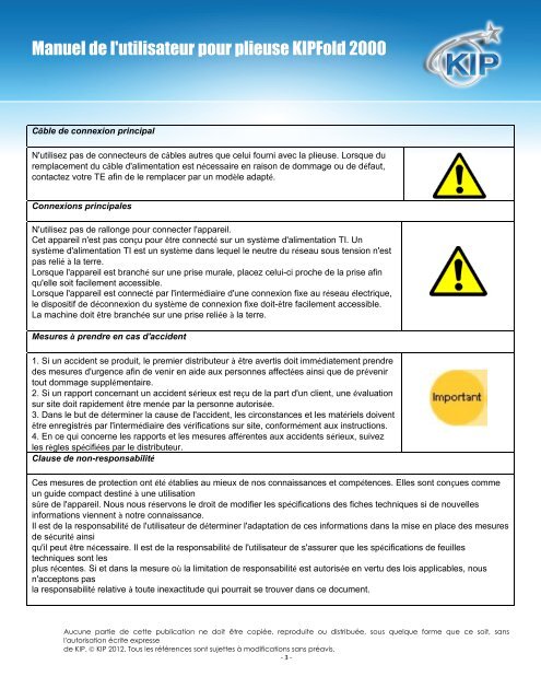 KIPFold 2000 Guide d'utilisation