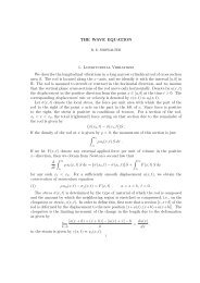 THE WAVE EQUATION 1. Longitudinal Vibrations We describe the ...