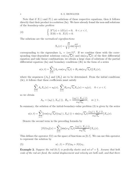 THE WAVE EQUATION 1. Longitudinal Vibrations We describe the ...