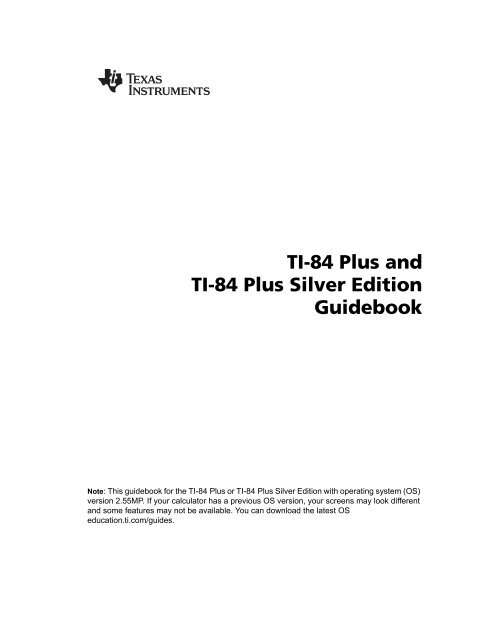 TI-84 Plus and TI-84 Plus Silver Edition Guidebook - People