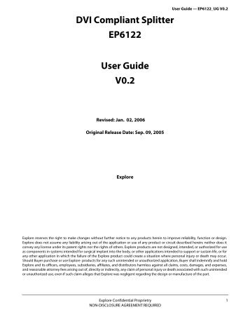 DVI Compliant Splitter EP6122 User Guide V0.2 - Ineltek