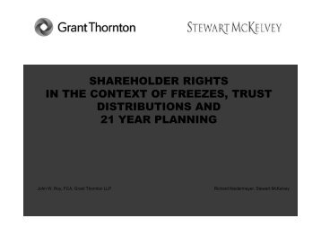 shareholder rights in the context of freezes, trust - Stewart McKelvey