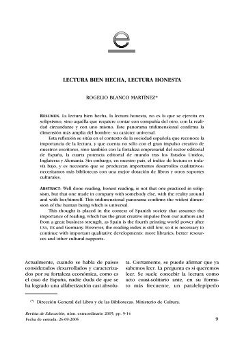 LECTURA BIEN HECHA, LECTURA HONESTA - OEI