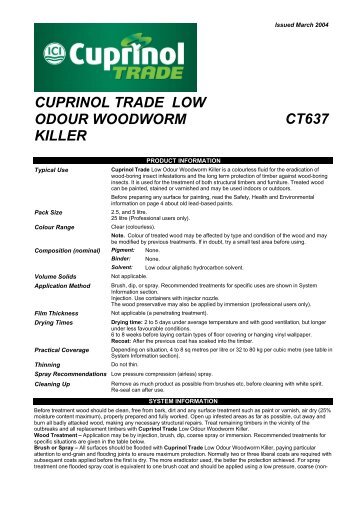 cuprinol trade low odour woodworm killer ct637 - Woodcare Direct