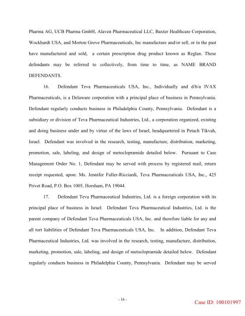 Third Amended Master Long Form Complaint - Dispute Resolution ...