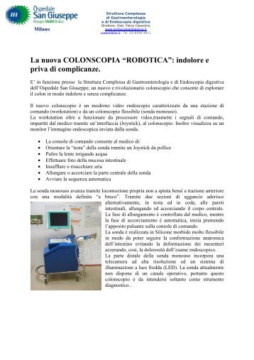 La Colonscopia robotica _ I particolari - EndoscopiaDigestiva.it