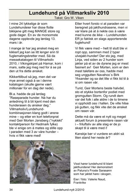 Lundehund-nytt 2/2010 - Norsk Lundehund Klubb