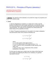 Projectile Motion lab