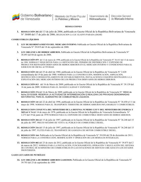 1. RESOLUCIÓN 202 del 13 de julio de 2006, publicada en Gaceta ...