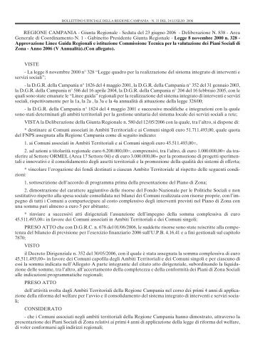 Deliberazione N. 838 - Regione Campania