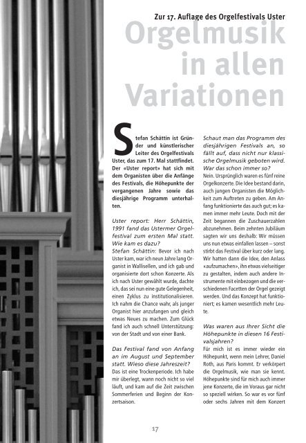 Uster Report Nr. 4/2007 (PDF 3,7 - Stadtfest Uster 2011