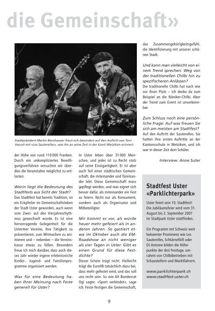 Uster Report Nr. 4/2007 (PDF 3,7 - Stadtfest Uster 2011