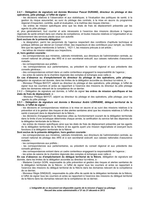 recueil nÂ°21 - PrÃ©fecture de l'Yonne