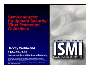 Semiconductor Equipment Security: Virus Protection ... - Sematech