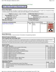 CET-7944: Strength of Materials (CET) Page 1 of 2 ... - Cincinnati State