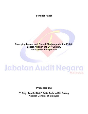 Seminar Paper Emerging Issues and Global Challenges in the ...