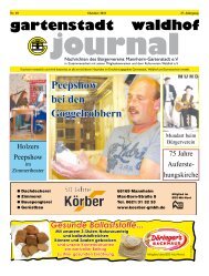 Gartenstadt Waldhof Journal 10/2011 - Bürgerverein Gartenstadt