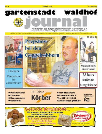 Gartenstadt Waldhof Journal 10/2011 - Bürgerverein Gartenstadt