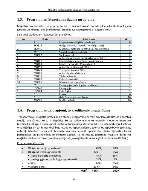 Bakalaura profesionÄlo studiju programmas - BÅ«vniecÄ«bas fakultÄte