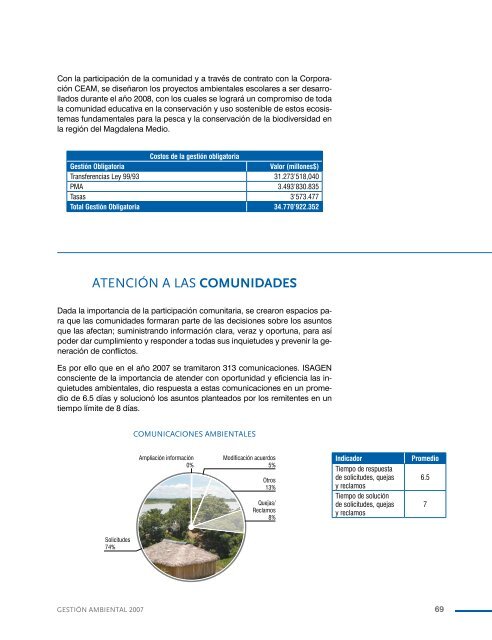 Informe de GestiÃ³n Ambiental 2007 - Isagen