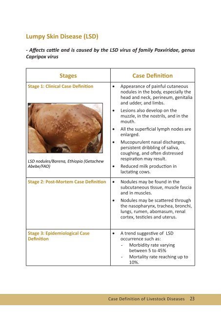 Case definition of livestock diseases - FAO