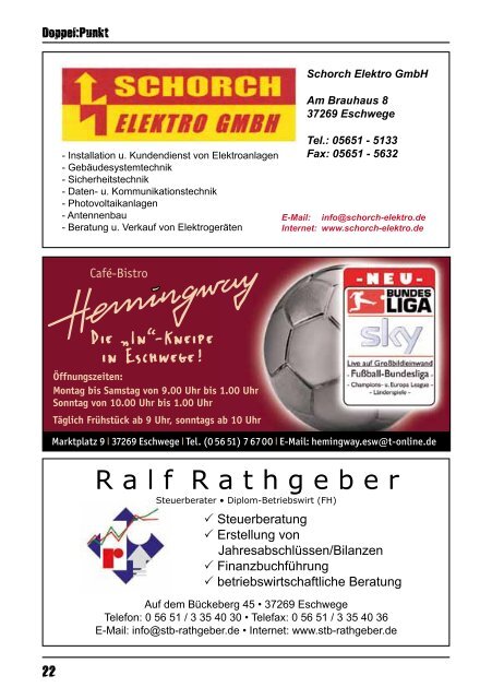 Infos unter www.handball2000.de - Eschweger TSV
