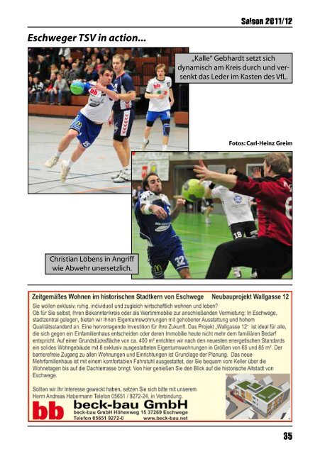 Infos unter www.handball2000.de - Eschweger TSV